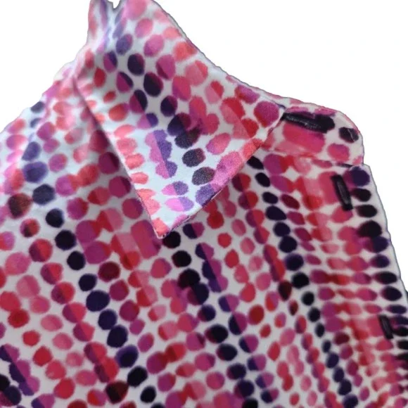 P251. NWOT Gerry Weber White, Pink & Purple Cotton Long Sleeved Cotton Blouse |S - Picture 3 of 8